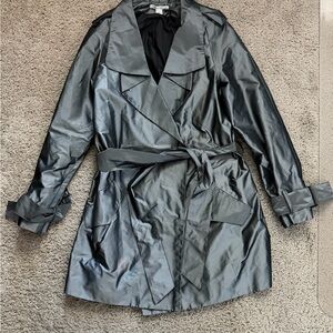 Kenneth Cole New York Metallic Gray Trench Coat